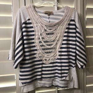 Democracy cropped short sleeved sweater